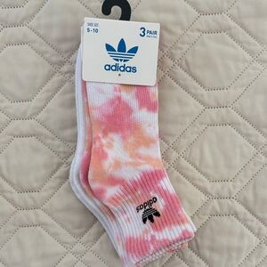 Adidas Pink and Orange Tie-Dye Crew Socks